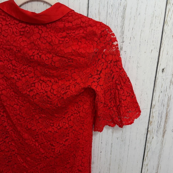 Banana Republic Red Floral Lace Polo Dress - Picture 10 of 11
